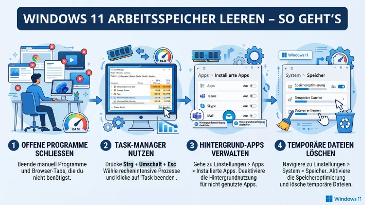 Windows 11 Arbeitsspeicher leeren – So geht’s