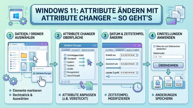 Windows 11: Attribute ändern mit Attribute Changer – So geht’s