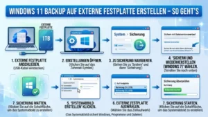 Windows 11 Backup auf externe Festplatte erstellen – So geht’s