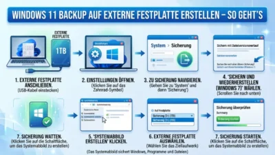 Windows 11 Backup auf externe Festplatte erstellen – So geht’s