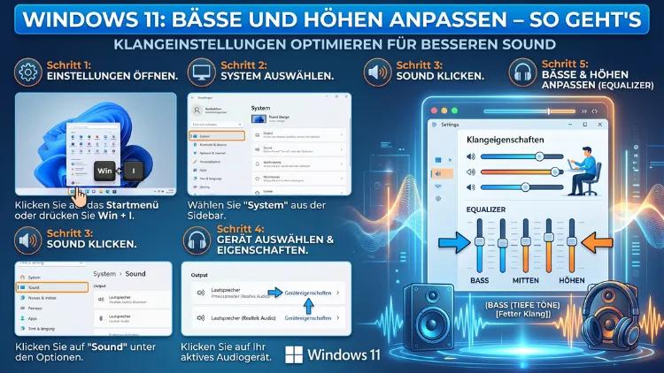 Windows 11: Bässe und Höhen anpassen – So geht’s