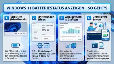 Windows 11 Batteriestatus anzeigen – So geht’s