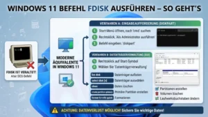 Windows 11 Befehl „fdisk“ ausführen – So geht’s