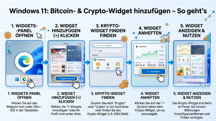 Windows 11: Bitcoin- & Crypto-Widget hinzufügen – So geht’s