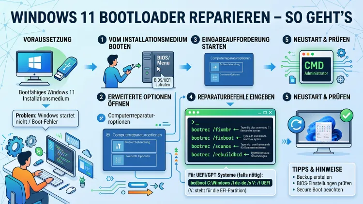 Windows 11 Bootloader reparieren – So geht’s