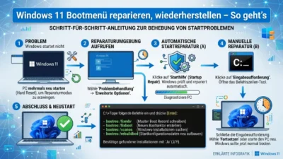 Windows 11 Bootmenü reparieren, wiederherstellen – So geht’s