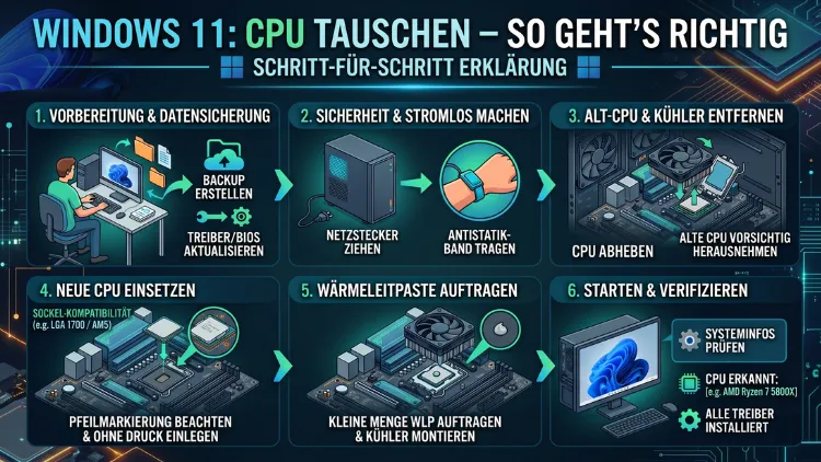 Windows 11: CPU tauschen – So geht’s richtig