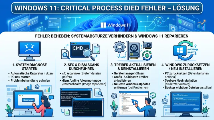 Windows 11: Critical Process Died Fehler – Lösung