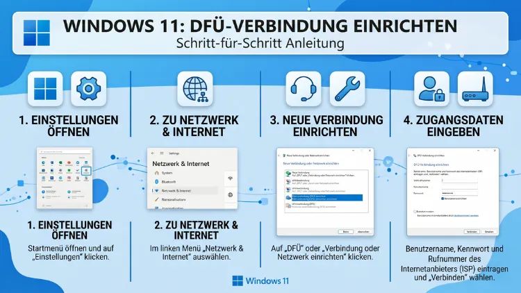 Windows 11: DFÜ-Verbindung einrichten – So geht’s