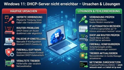 Windows 11: DHCP-Server nicht erreichbar – Ursachen & Lösungen