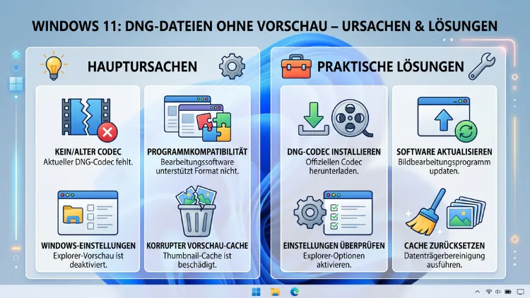 Windows 11: DNG-Dateien ohne Vorschau – Ursachen & Lösungen