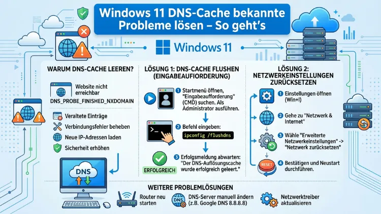 Windows 11 DNS-Cache bekannte Probleme lösen – So geht’s
