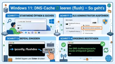 Windows 11: DNS-Cache️ leeren (flush) – So geht’s
