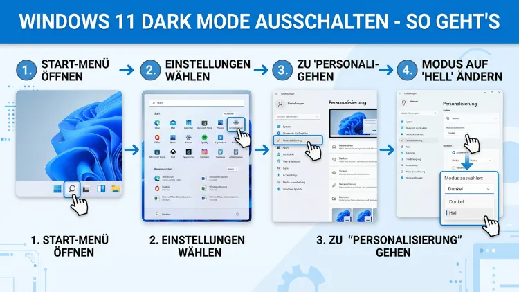 Windows 11 Dark Mode ausschalten – So geht’s