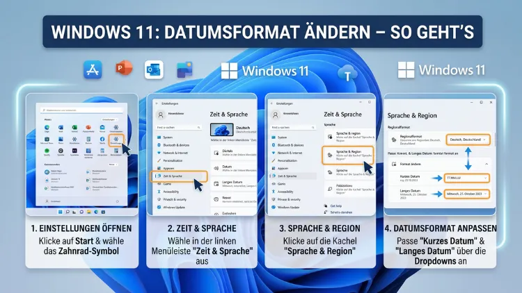 Windows 11: Datumsformat ändern – So geht’s