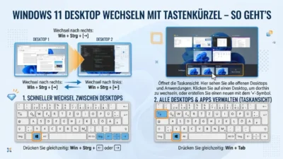 Windows 11 Desktop wechseln mit Tastenkürzel – So geht’s