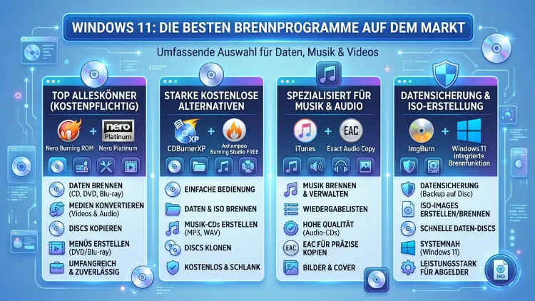 Windows 11: Die besten Brennprogramme auf dem Markt