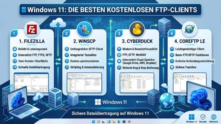 Windows 11: Die besten kostenlosen FTP-Clients
