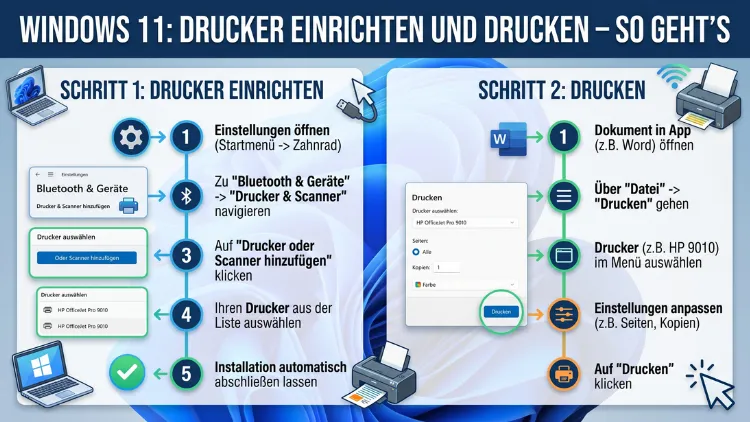 Windows 11: Drucker einrichten und drucken – So geht’s