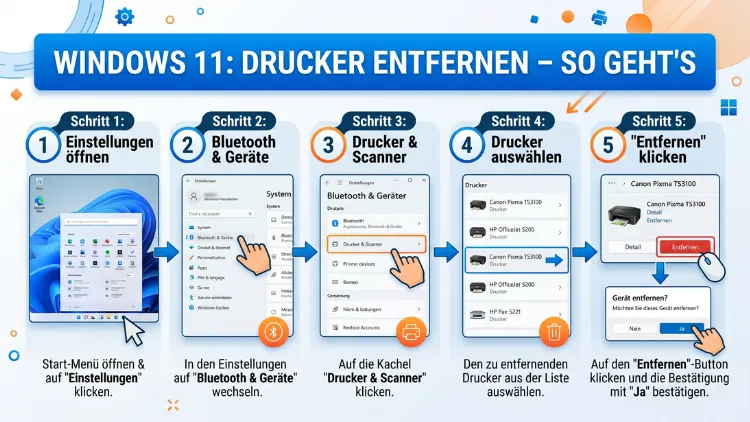 Windows 11: Drucker entfernen – So geht’s