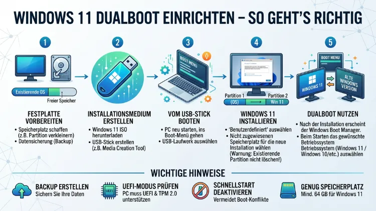 Windows 11 Dualboot einrichten – So geht’s richtig