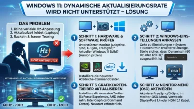 Windows 11: Dynamische Aktualisierungsrate wird nicht unterstützt – Lösung