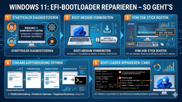 Windows 11: EFI-Bootloader reparieren – So geht’s