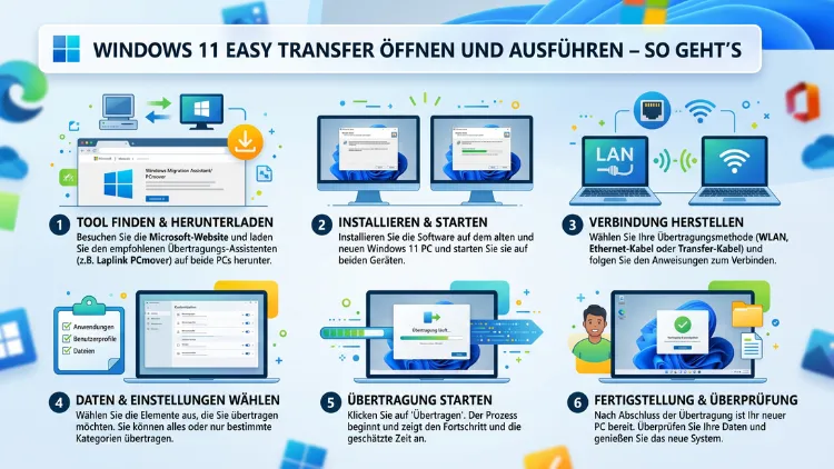 Windows 11 Easy Transfer öffnen und ausführen – So geht’s