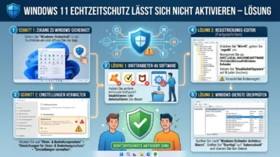 Windows 11 Echtzeitschutz lässt sich nicht aktivieren – Lösung