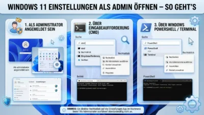 Windows 11 Einstellungen als Admin öffnen – So geht’s