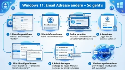 Windows 11: Email Adresse ändern – So geht’s