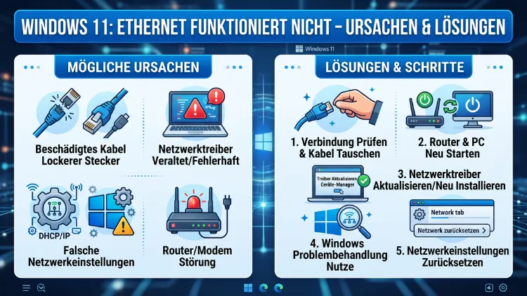 Windows 11: Ethernet funktioniert nicht – Ursachen & Lösungen