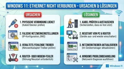 Windows 11: Ethernet nicht verbunden – Ursachen & Lösungen