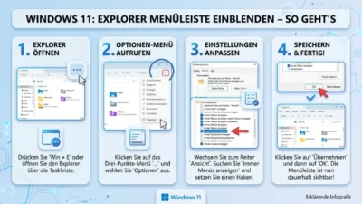 Windows 11: Explorer-Menüleiste einblenden – So geht’s