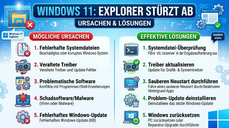 Windows 11: Explorer stürzt ab – Ursachen & Lösungen