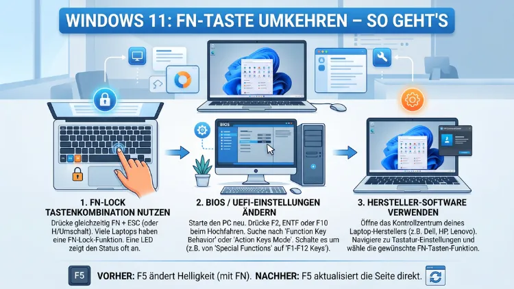 Windows 11: FN-Taste umkehren – So geht’s