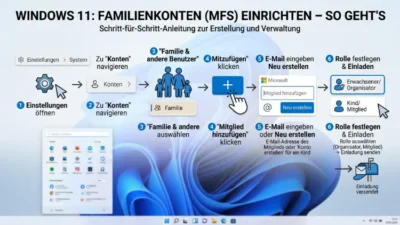 Windows 11: Familienkonten (MFS) einrichten – So geht’s