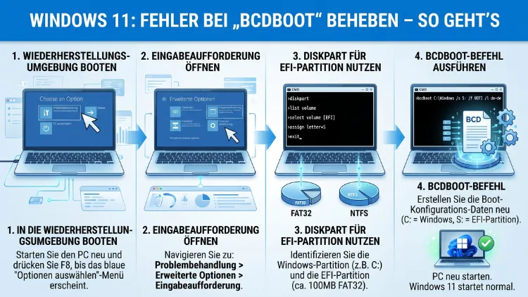 Windows 11: Fehler bei „bcdboot“ beheben – So geht’s