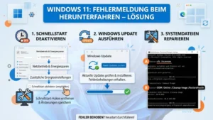 Windows 11: Fehlermeldung beim Herunterfahren – Lösung