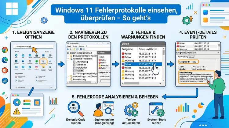 Windows 11 Fehlerprotokolle einsehen, überprüfen – So geht’s