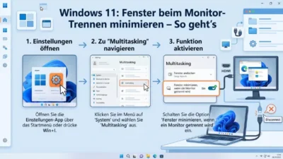 Windows 11: Fenster beim Monitor-Trennen minimieren – So geht’s