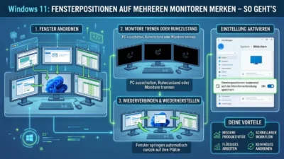 Windows 11: Fensterpositionen auf mehreren Monitoren merken – So geht’s