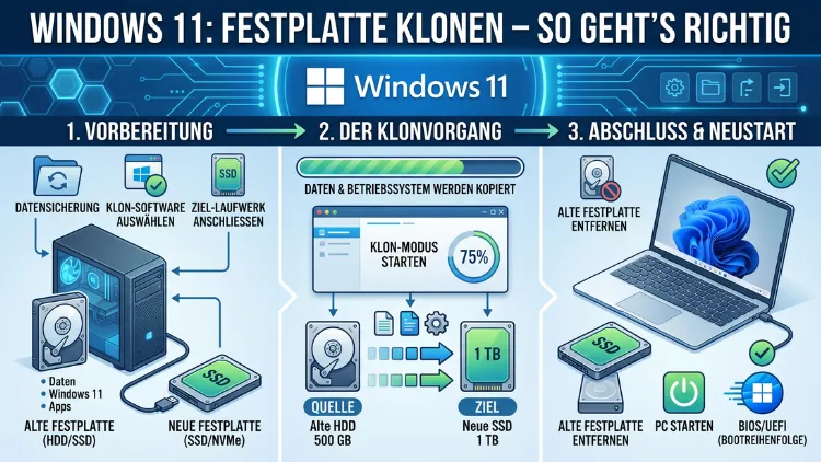 Windows 11: Festplatte klonen – So geht’s richtig
