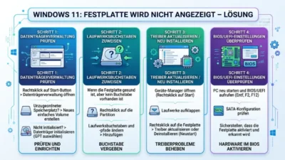 Windows 11: Festplatte wird nicht angezeigt – Lösung