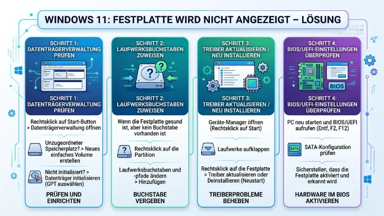 Windows 11: Festplatte wird nicht angezeigt – Lösung
