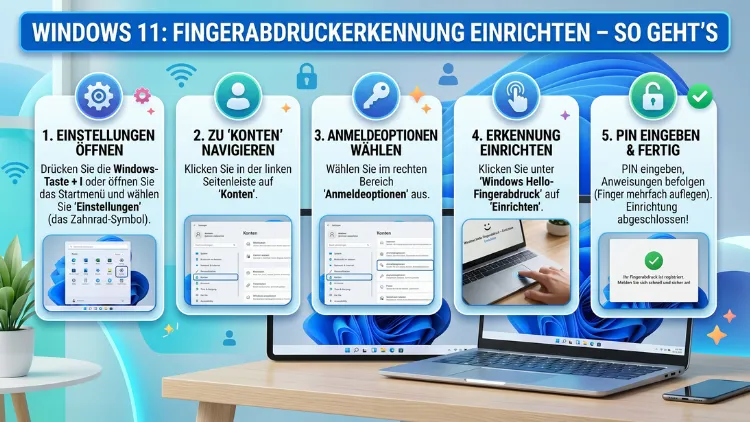 Windows 11: Fingerabdruckerkennung einrichten – So geht’s