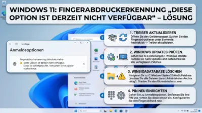 Windows 11: Fingerabdruckerkennung „diese Option ist derzeit nicht verfügbar“ – Lösung