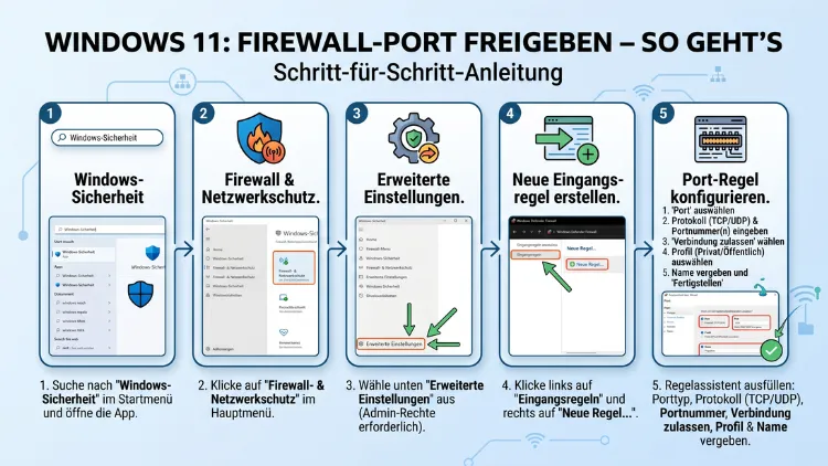 Windows 11: Firewall-Port freigeben – So geht’s