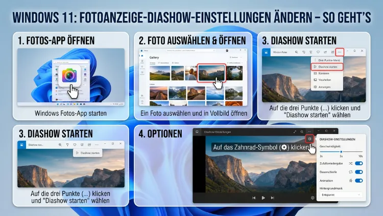 Windows 11: Fotoanzeige-Diashow-Einstellungen ändern – So geht’s