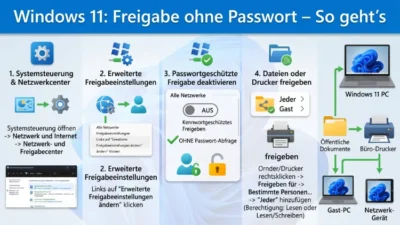 Windows 11: Freigabe ohne Passwort – So geht’s